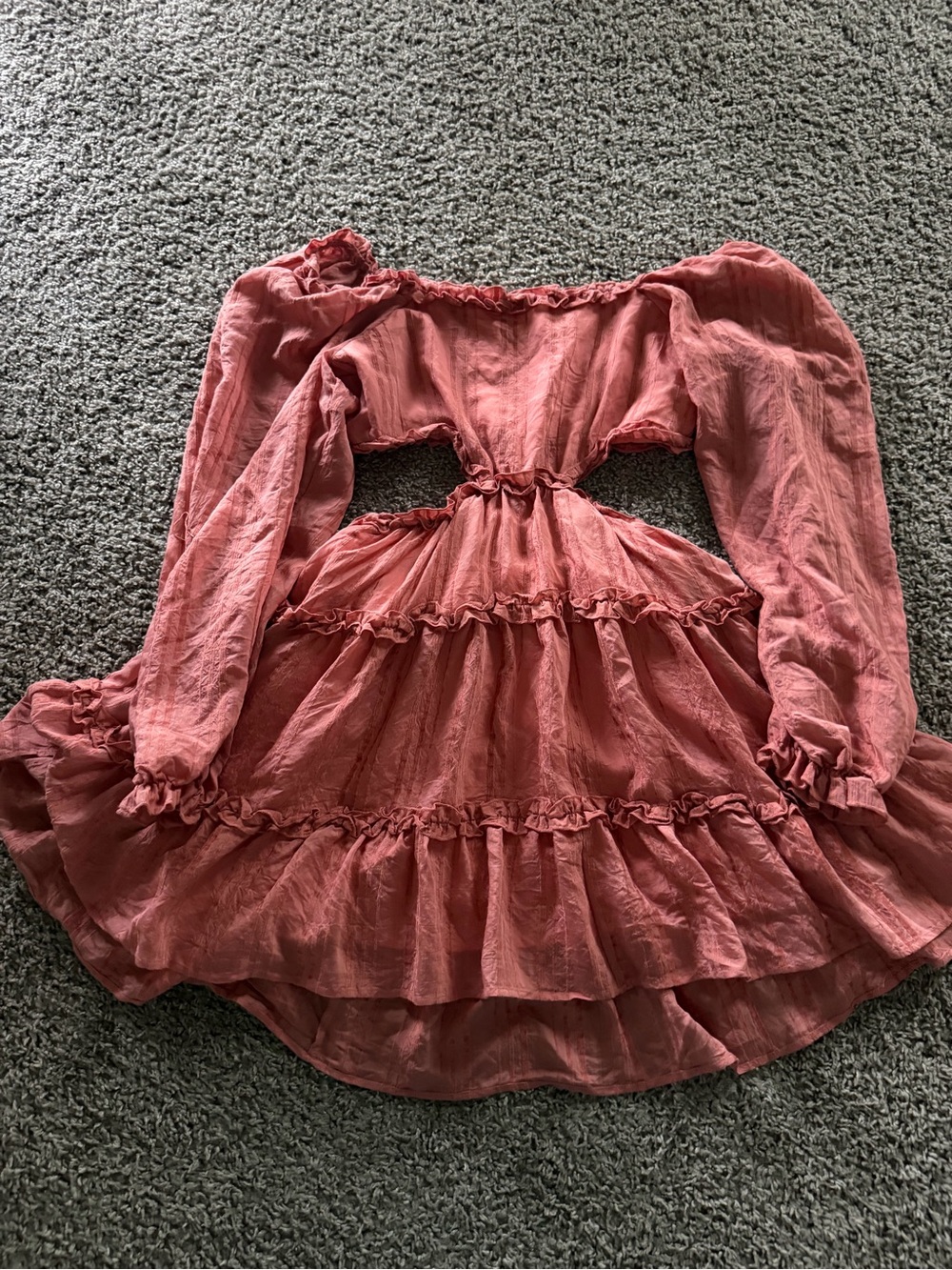 HYFVE Ruffled Mini Dress in Dusty Rose